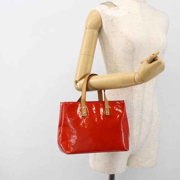 LOUIS VUITTON Monogram Vernis Reade PM Handtas Rood Rouge M91088 LV Auth ep13664