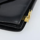CELINE Horse Carriage Shoulder Bag Leather Black Gold Auth ep13665-9