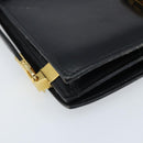 CELINE Horse Carriage Shoulder Bag Leather Black Gold Auth ep13665-14