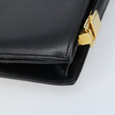 CELINE Horse Carriage Shoulder Bag Leather Black Gold Auth ep13665-15