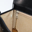 CELINE Horse Carriage Shoulder Bag Leather Black Gold Auth ep13665-21