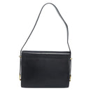 CELINE Horse Carriage Shoulder Bag Leather Black Gold Auth ep13665-2