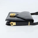 CELINE Horse Carriage Shoulder Bag Leather Black Gold Auth ep13665-3