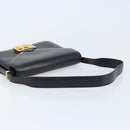 CELINE Horse Carriage Shoulder Bag Leather Black Gold Auth ep13665-7