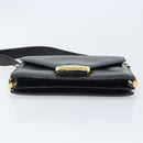 CELINE Horse Carriage Shoulder Bag Leather Black Gold Auth ep13665-5