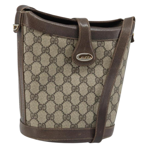 GUCCI GG Supreme Umhängetasche PVC Beige Gold Auth ep13670