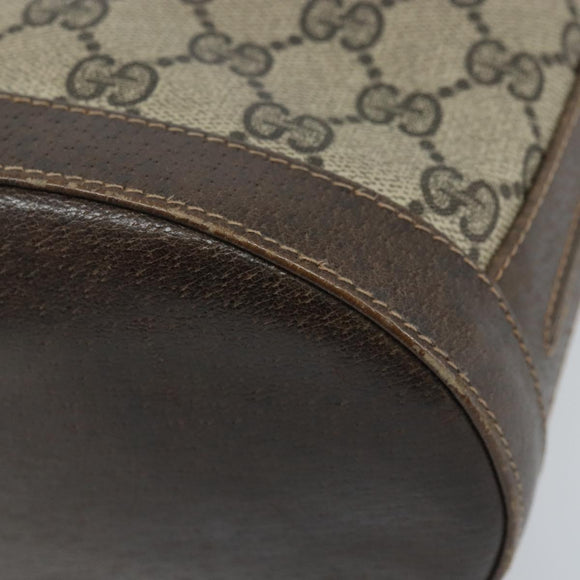 GUCCI GG Supreme Umhängetasche PVC Beige Gold Auth ep13670