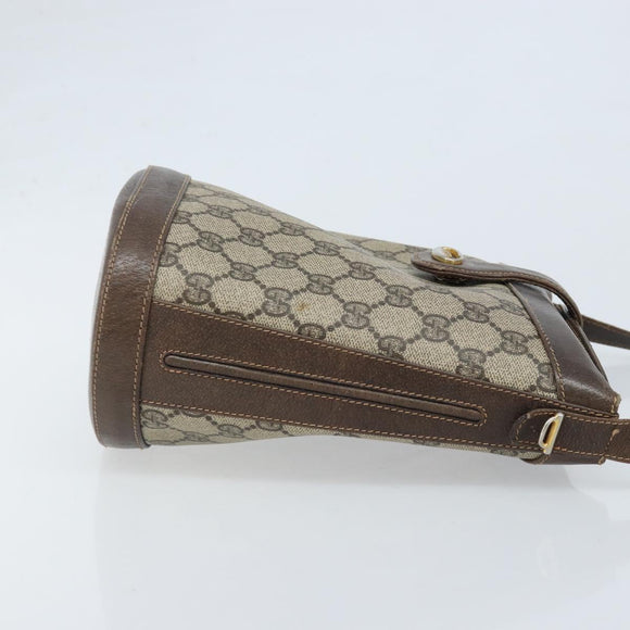 GUCCI GG Supreme Umhängetasche PVC Beige Gold Auth ep13670