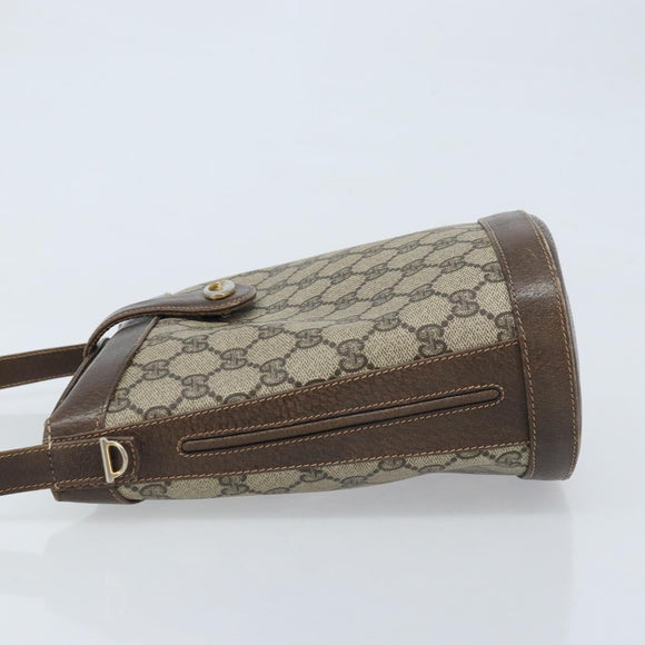 GUCCI GG Supreme Umhängetasche PVC Beige Gold Auth ep13670