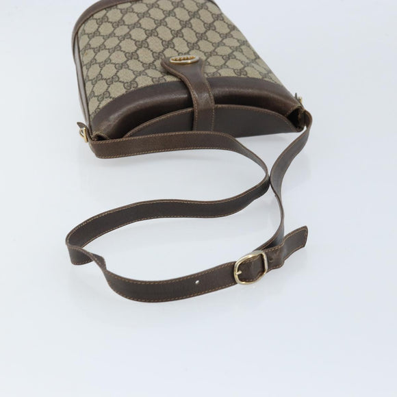 GUCCI GG Supreme Umhängetasche PVC Beige Gold Auth ep13670