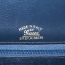 GUCCI Shoulder Bag Leather Navy Gold Auth ep13673-19