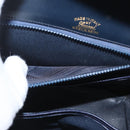 GUCCI Shoulder Bag Leather Navy Gold Auth ep13673-12