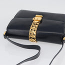 GUCCI Shoulder Bag Leather Navy Gold Auth ep13673-6