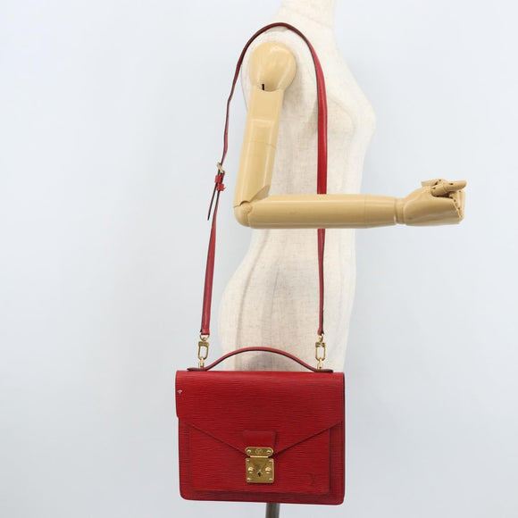 LOUIS VUITTON Epi Monceau 28 Hand Bag Red M40783 LV Auth ep13676