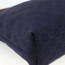 GUCCI GG Canvas Shoulder Bag Nylon Navy Silver 314529 Auth ep13678-11