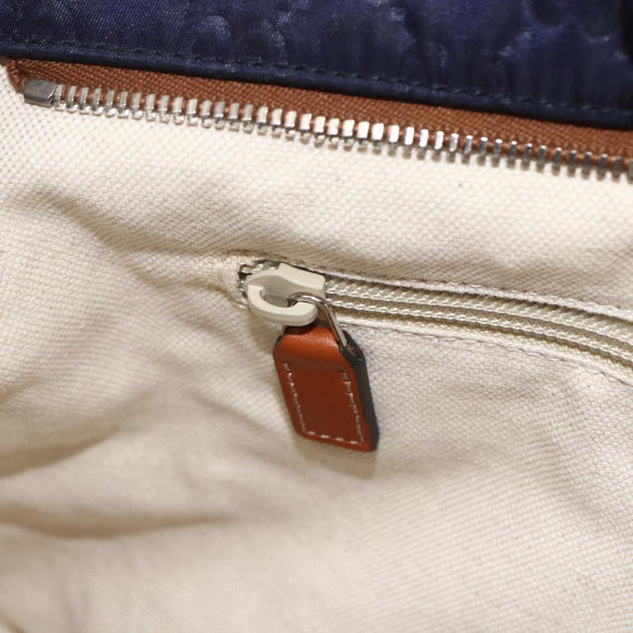 GUCCI GG Canvas Shoulder Bag Nylon Navy Silver 314529 Auth ep13678