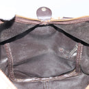 Christian Dior Trotter Canvas Boston Bag Beige Gold Auth ep13683-16