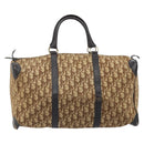Christian Dior Trotter Canvas Boston Bag Beige Gold Auth ep13683-2