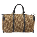 Christian Dior Trotter Canvas Boston Bag Beige Gold Auth ep13683-3