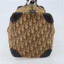Christian Dior Trotter Canvas Boston Bag Beige Gold Auth ep13683-5