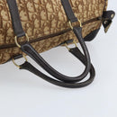 Christian Dior Trotter Canvas Boston Bag Beige Gold Auth ep13683-7