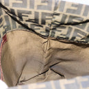 FENDI Zucca Canvas Drawstring Bag Clutch Bag Black Brown Auth ep13685-10