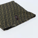 FENDI Zucca Canvas Drawstring Bag Clutch Bag Black Brown Auth ep13685-5