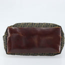 FENDI Zucca Canvas Drawstring Bag Clutch Bag Black Brown Auth ep13685-6