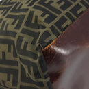 FENDI Zucca Canvas Drawstring Bag Clutch Bag Black Brown Auth ep13685-14