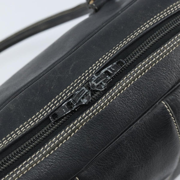 Christian Dior Hand Bag Leather Black Gold Auth ep13686