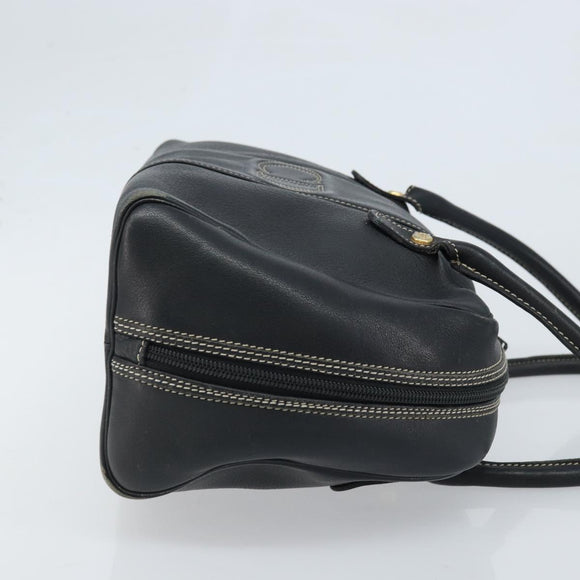 Christian Dior Hand Bag Leather Black Gold Auth ep13686