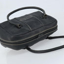Christian Dior Hand Bag Leather Black Gold Auth ep13686-6