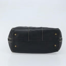 Christian Dior Hand Bag Leather Black Gold Auth ep13686-5