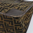 FENDI Zucca Canvas Hand Bag Black Brown Auth ep13687-12