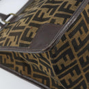 FENDI Zucca Canvas Hand Bag Black Brown Auth ep13687-13