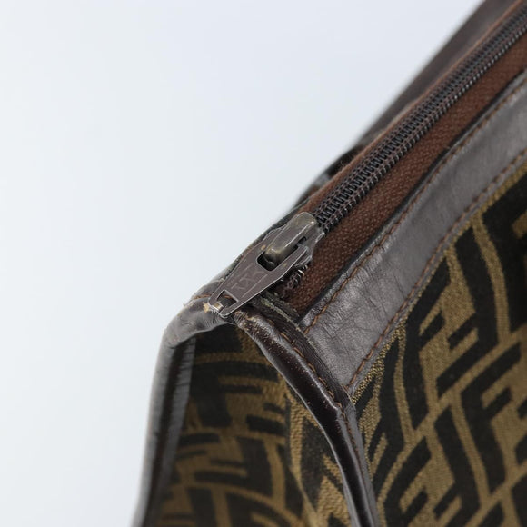 FENDI Zucca Canvas Hand Bag Black Brown Auth ep13687