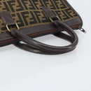 FENDI Zucca Canvas Hand Bag Black Brown Auth ep13687-7