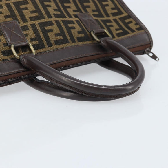 FENDI Zucca Canvas Hand Bag Black Brown Auth ep13687