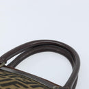 FENDI Zucca Canvas Hand Bag Black Brown Auth ep13687-8
