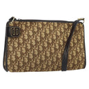 Christian Dior Trotter Canvas Schoudertas Beige Goud Auth ep13688A-1