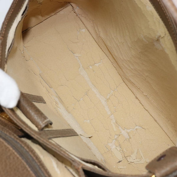 GUCCI Hand Bag Leather Beige Gold 000 406 1080 Auth ep13691