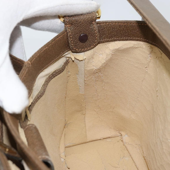 GUCCI Hand Bag Leather Beige Gold 000 406 1080 Auth ep13691