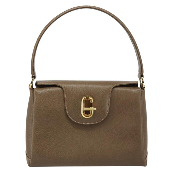 GUCCI Hand Bag Leather Beige Gold 000 406 1080 Auth ep13691