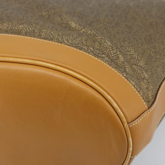 GUCCI Tote Bag PVC Canvas Beige Gold Auth ep13692