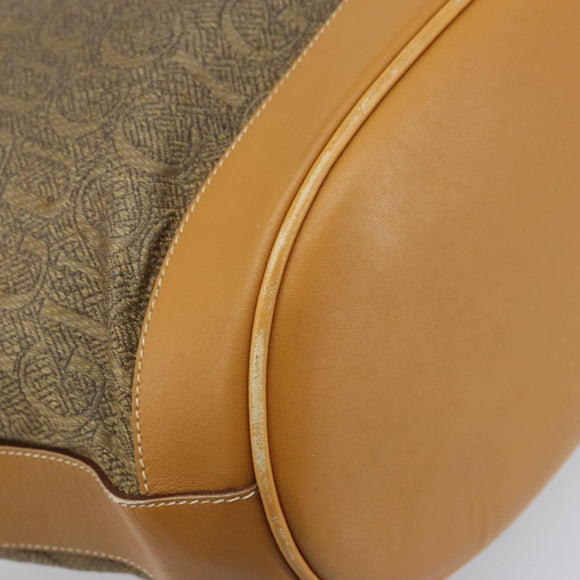 GUCCI Tote Bag PVC Canvas Beige Gold Auth ep13692