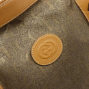 GUCCI Tote Bag PVC Canvas Beige Gold Auth ep13692-17