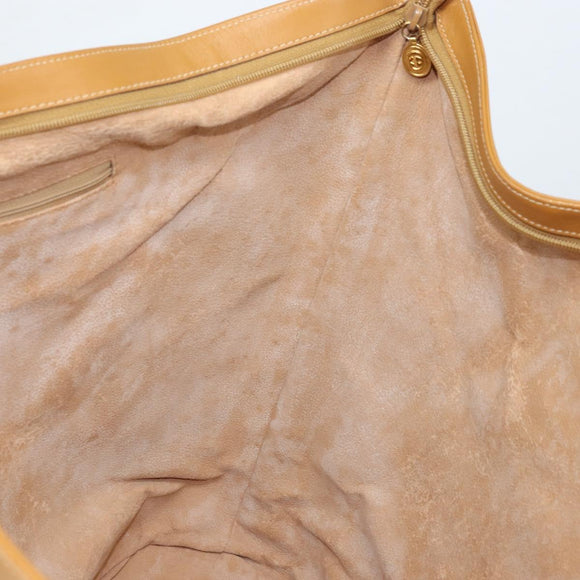 GUCCI Tote Bag PVC Canvas Beige Gold Auth ep13692