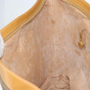 GUCCI Tote Bag PVC Canvas Beige Gold Auth ep13692-20