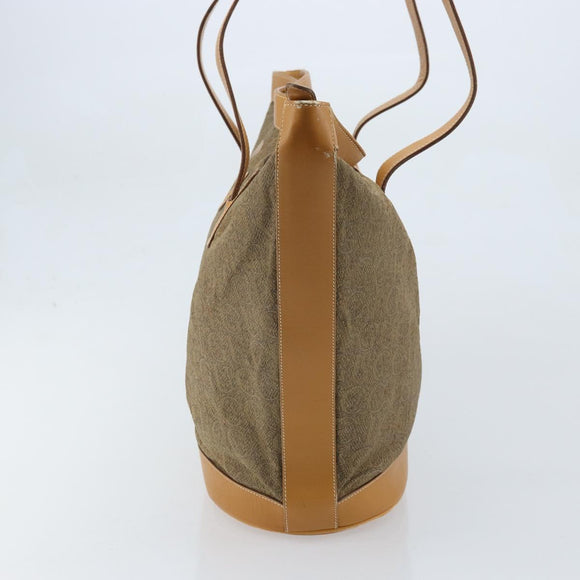 GUCCI Tote Bag PVC Canvas Beige Gold Auth ep13692