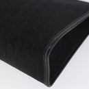 Christian Dior Trotter Canvas Clutch Bag Black Gold Auth ep13694-11